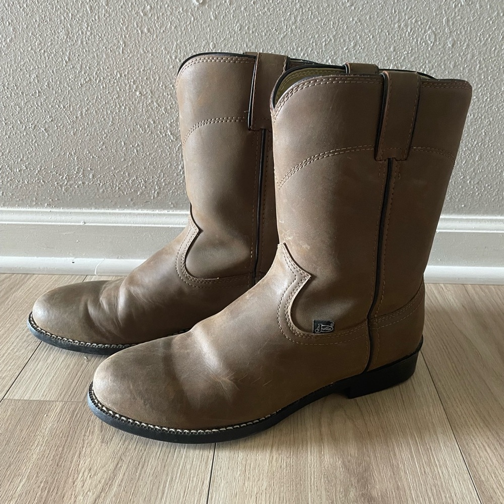 Justin Boots Tan Western Cowboy Boots